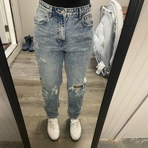 She in size large jeans